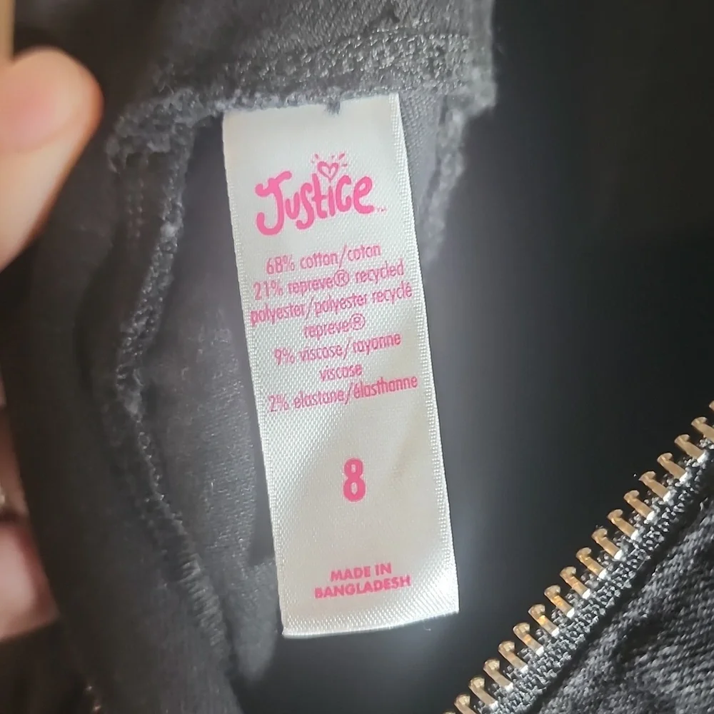 Justice Black Dress with Buckle Strap and Zipper Girls Size 8
